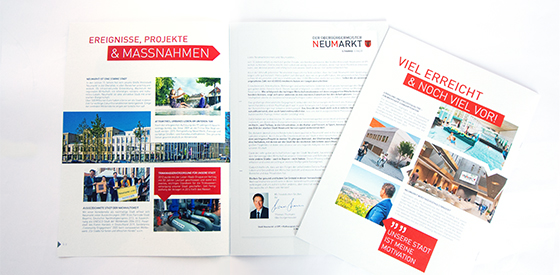 Konzeption und Gestaltung einer Bürgerinfo-Broschüre für die Stadt Neumarkt - Neumarkts OB zieht eine Zwischenbilanz 