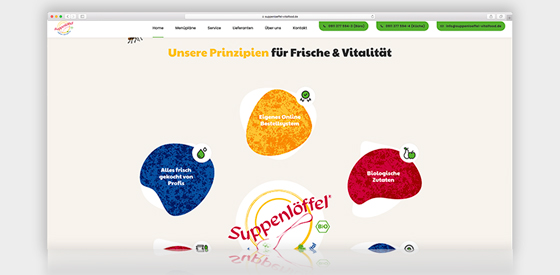 Kreativ und besonders: Neue Internetpräsenz für Bio-Catering Unternehmen Suppenlöffel Vitalfood GmbH