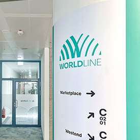 Signaletik und Branding für WORLDLINE