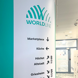 Signaletik und Branding für WORLDLINE