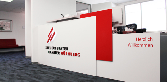 Umsetzung eines neuen Corporate Designs der Steuerberaterkammer in Nürnberg